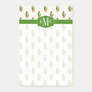 Cactus & Succulent Polk Dot Pattern Post-it Klebezettel