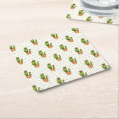 Cactus & Succulent Polk Dot Pattern Rechteckiger Pappuntersetzer (angewinkelt)