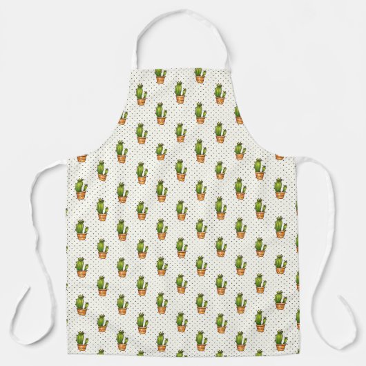 Cactus & Succulent Polk Dot Pattern Schürze (Vorderseite)