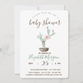 Cactus succulent Polka Dots Baby Shower Einladung (Vorderseite)