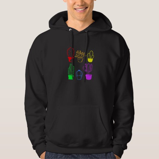 Cactus succulent Pride Rainbow Pflanze Subtle Lgbt Hoodie (Vorderseite)