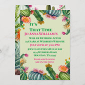 Cactus succulent Retirement Party Einladung (Vorne/Hinten)