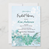 Cactus Succulent Romantic Bridal Couple's Dusche Einladung (Vorderseite)