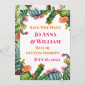 Cactus succulent Save the Date Wedding Party Einladung (Vorne/Hinten)