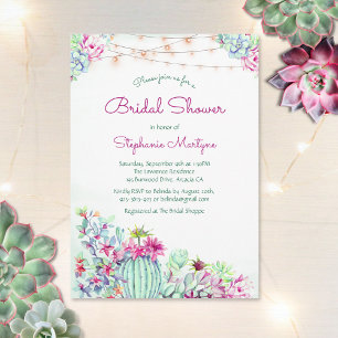 Cactus succulent String Lights Brautparty Einladung