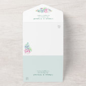 Cactus succulent string Lights Pink Wedding All In One Einladung (Außenbereich)