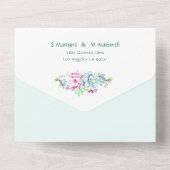 Cactus succulent string Lights Pink Wedding All In One Einladung (Rückseite)