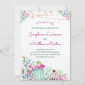 Cactus succulent String Lights Wedding Einladungen (Vorderseite)