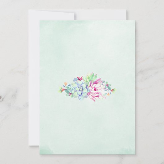 Cactus succulent String Lights Wedding Einladungen (Rückseite)