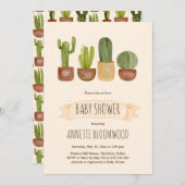 Cactus succulent Terracotta Pot Baby Shower Einladung (Vorne/Hinten)