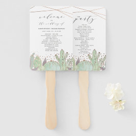 Cactus & Succulent Trendy Wedding Program Fächer