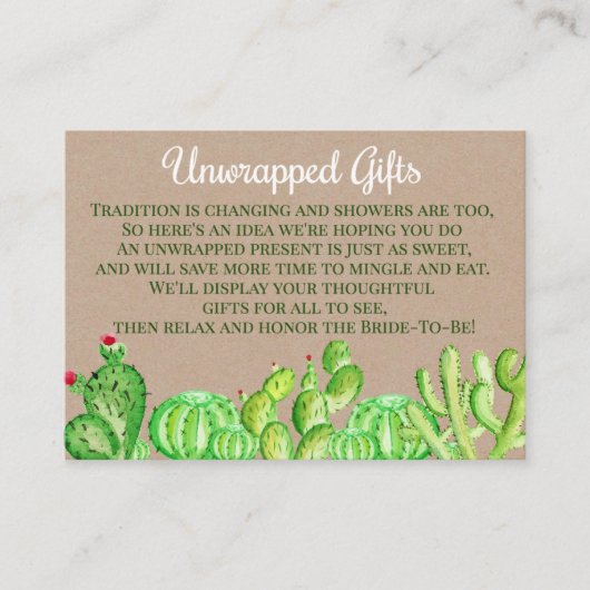 Cactus succulent unpacked Display Showeinlage Begleitkarte (Vorderseite)