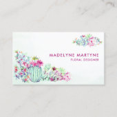 Cactus succulent Watercolor Floral Modern Visitenkarte (Vorderseite)