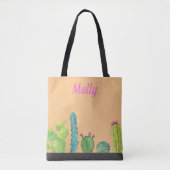 Cactus succulent Watercolor personalize Market Bag Tasche (Vorderseite)