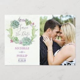 Cactus succulent Wedding Save the Date