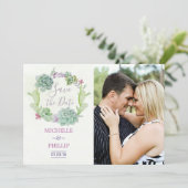 Cactus succulent Wedding Save the Date (Stehend Vorderseite)