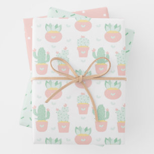 Cactus succulent Wild Theme Party Geschenkpapier Set