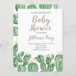 Cactus succulente niedliche Babydusche laden Einladung
