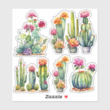 Cactus succulents botanische Aquarellmalerei