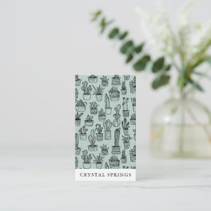 Cactus succulents Botanische Pflanze Doodle Niedli Visitenkarte