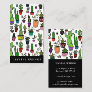 Cactus succulents Botanische Pflanze Doodle Niedli Visitenkarte