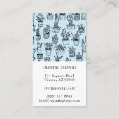 Cactus succulents Botanische Pflanze Doodle Niedli Visitenkarte (Rückseite)