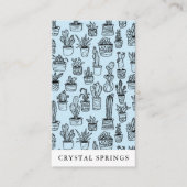 Cactus succulents Botanische Pflanze Doodle Niedli Visitenkarte (Vorderseite)