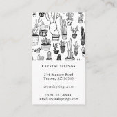 Cactus succulents Botanische Pflanze Doodle Niedli Visitenkarte (Rückseite)