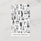 Cactus succulents Botanische Pflanze Doodle Niedli Visitenkarte (Vorderseite)