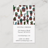 Cactus succulents Botanische Pflanze Doodle Niedli Visitenkarte (Rückseite)