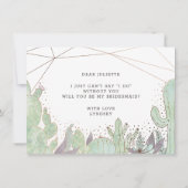 Cactus & Succulents Chic Bridesmaid Vorschlag Card (Rückseite)