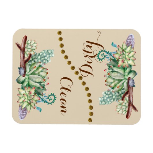 Cactus succulents Clean Dreh Disshwasher Magnet (Horizontal)