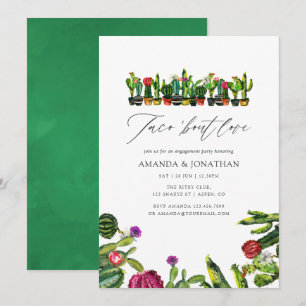 Cactus succulents Fiesta Engagement Party Einladung