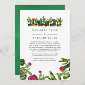 Cactus succulents Fiesta Reduced Wedding Gäste Ankündigung (Vorne/Hinten)