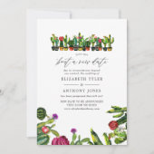 Cactus succulents Fiesta Wedding Update Einladung (Vorderseite)