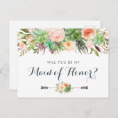 Cactus succulents floral greenerity feiertagspostkarte (Vorne/Hinten)