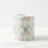 Cactus succulents Fun Peach Mint Floral Kaffeetasse (Mittel)