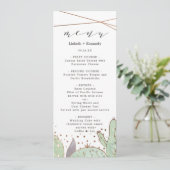 Cactus & Succulents Geometric Terrarium Dinner Menükarte (Stehend Vorderseite)