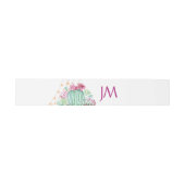 Cactus succulents Lights Monogram Wedding Einladungsbanderole (Flach)