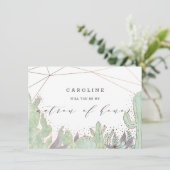 Cactus & Succulents Matron of Honor Vorschlag Card (Stehend Vorderseite)