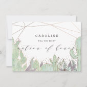 Cactus & Succulents Matron of Honor Vorschlag Card (Vorderseite)
