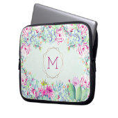 Cactus succulents Monogram Geometric Monogram Laptopschutzhülle (Vorderseite Links)
