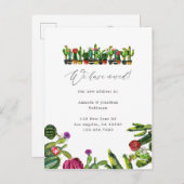 Cactus succulents New Address Ankündigungspostkarte (Vorne/Hinten)