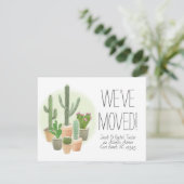 Cactus succulents New Zuhause Moving Announcement Einladung (Stehend Vorderseite)