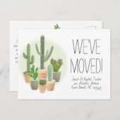 Cactus succulents New Zuhause Moving Announcement Postkarte (Vorne/Hinten)