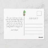 Cactus succulents New Zuhause Moving Announcement Postkarte (Rückseite)
