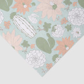Cactus succulents Peach Green Floral Seidenpapier (Ausschnitt)
