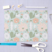 Cactus succulents Peach Green Floral Seidenpapier (Handwerk)