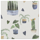 Cactus succulents & Potted Pflanze Boho Pattern Stoff (Nahaufnahme)