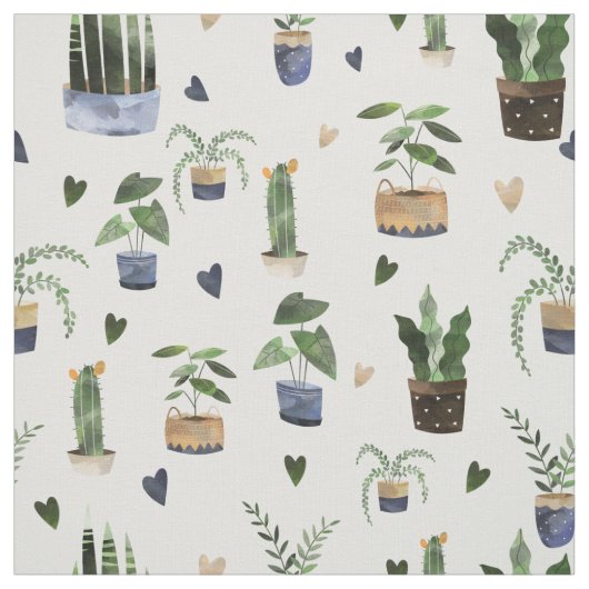 Cactus succulents & Potted Pflanze Boho Pattern Stoff (Muster)